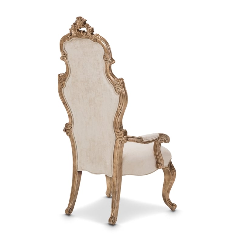 michael amini platine de royale velvet desk chair - champagne ivory
