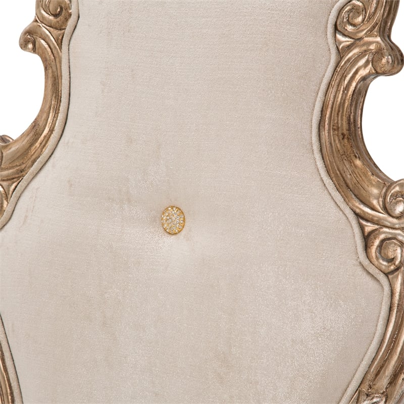 michael amini platine de royale velvet desk chair - champagne ivory