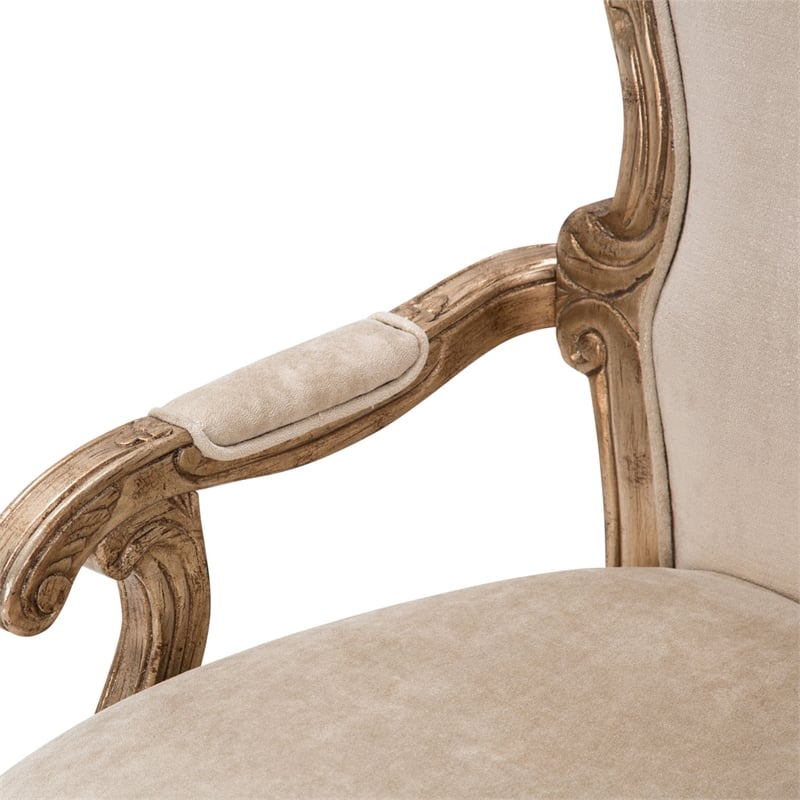 michael amini platine de royale velvet desk chair - champagne ivory
