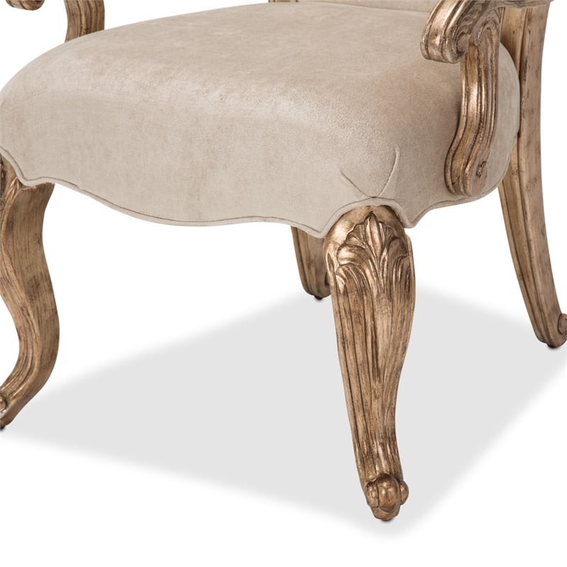 michael amini platine de royale velvet desk chair - champagne ivory