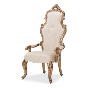 michael amini platine de royale velvet desk chair - champagne