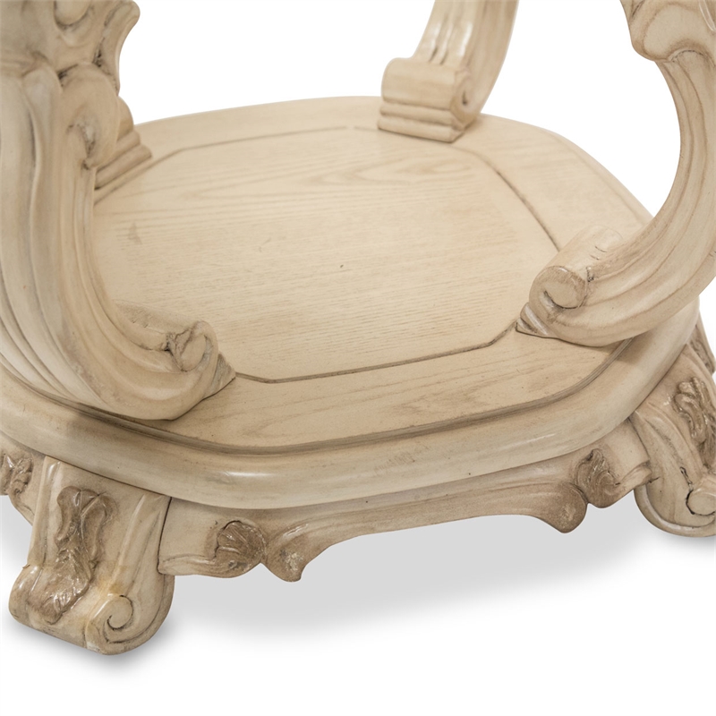 Michael Amini Platine de Royale Traditional Wood End Table - Champagne Ivory