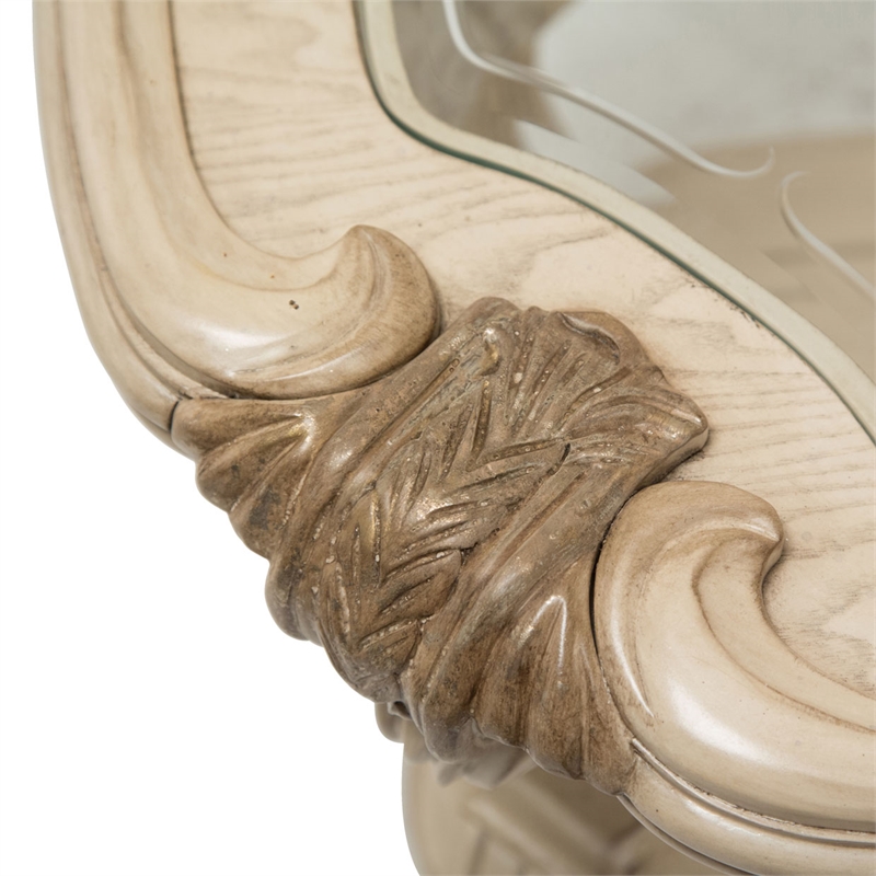 Michael Amini Platine de Royale Traditional Wood End Table - Champagne Ivory