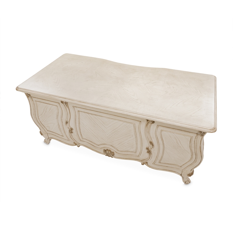 Michael Amini Platine de Royale Wood Desk - Champagne Ivory