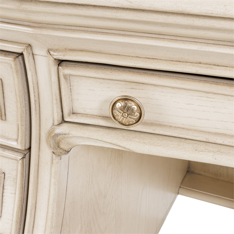 Michael Amini Platine de Royale Wood Desk - Champagne Ivory
