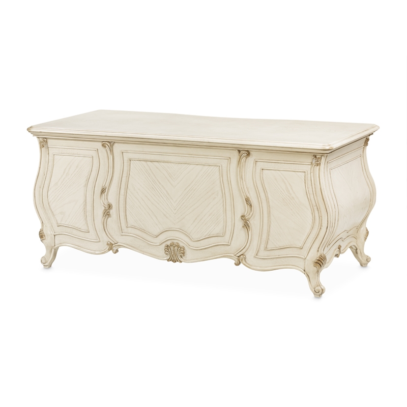 Michael Amini Platine de Royale Wood Desk - Champagne Ivory