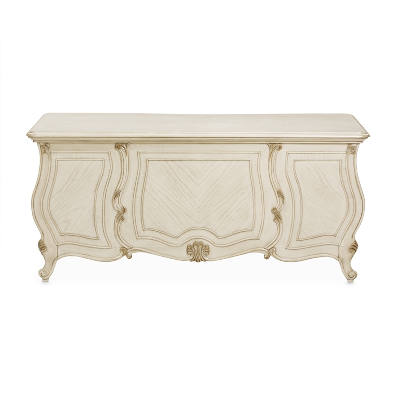 Michael Amini Platine de Royale Wood Desk - Champagne Ivory