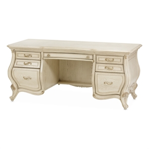 Michael Amini Platine de Royale Wood Desk - Champagne Ivory
