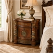 Michael Amini Villa Valencia Wood Bedside Chest - Classic Chestnut