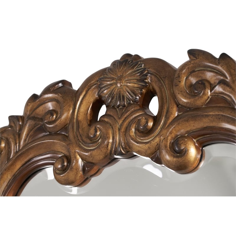 Michael Amini Villa Valencia Wood Decorative Mirror - Classic Chestnut