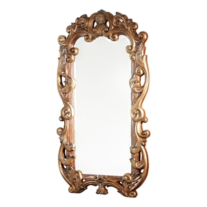 Michael Amini Villa Valencia Wood Decorative Mirror - Classic Chestnut