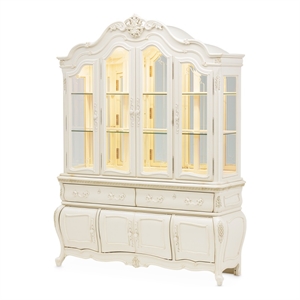 michael amini lavelle wood china cabinet - classic pearl ivory