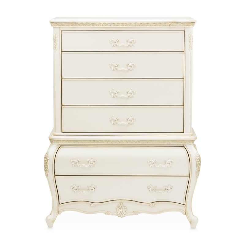 Michael Amini Lavelle 6-Drawer Wood Chest - Classic Pearl
