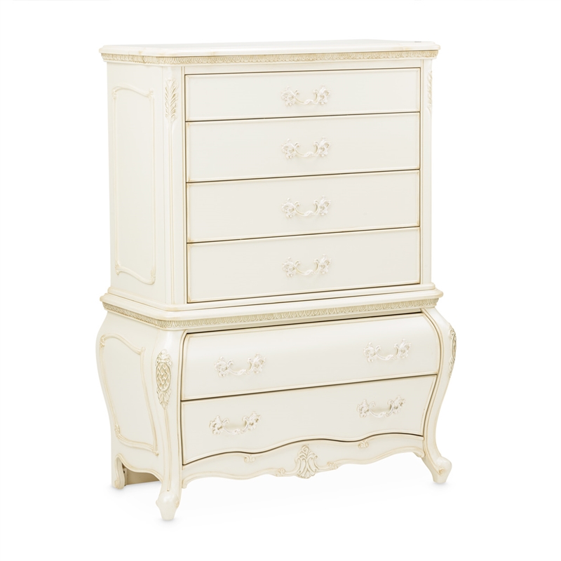 Michael Amini Lavelle 6-Drawer Wood Chest - Classic Pearl