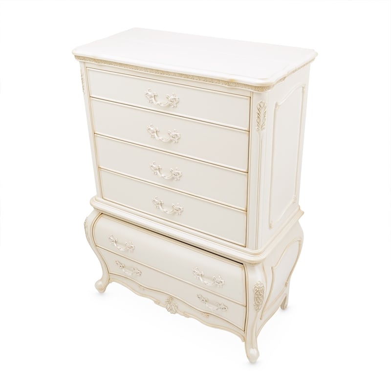 Michael Amini Lavelle 6-Drawer Wood Chest - Classic Pearl
