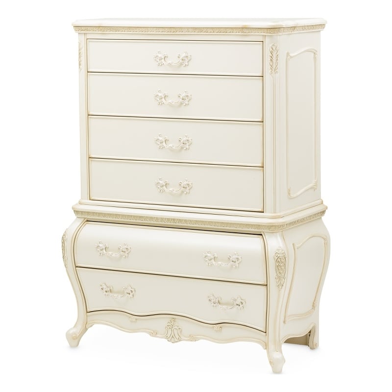 Michael Amini Lavelle 6-Drawer Wood Chest - Classic Pearl