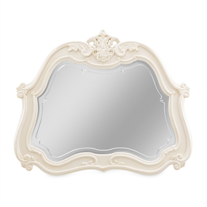 michael amini lavelle traditional wood sideboard mirror - classic pearl ivory