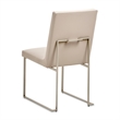 Michael Amini Marin Stainless Steel Dining Side Chair Greige Beige Set of 2