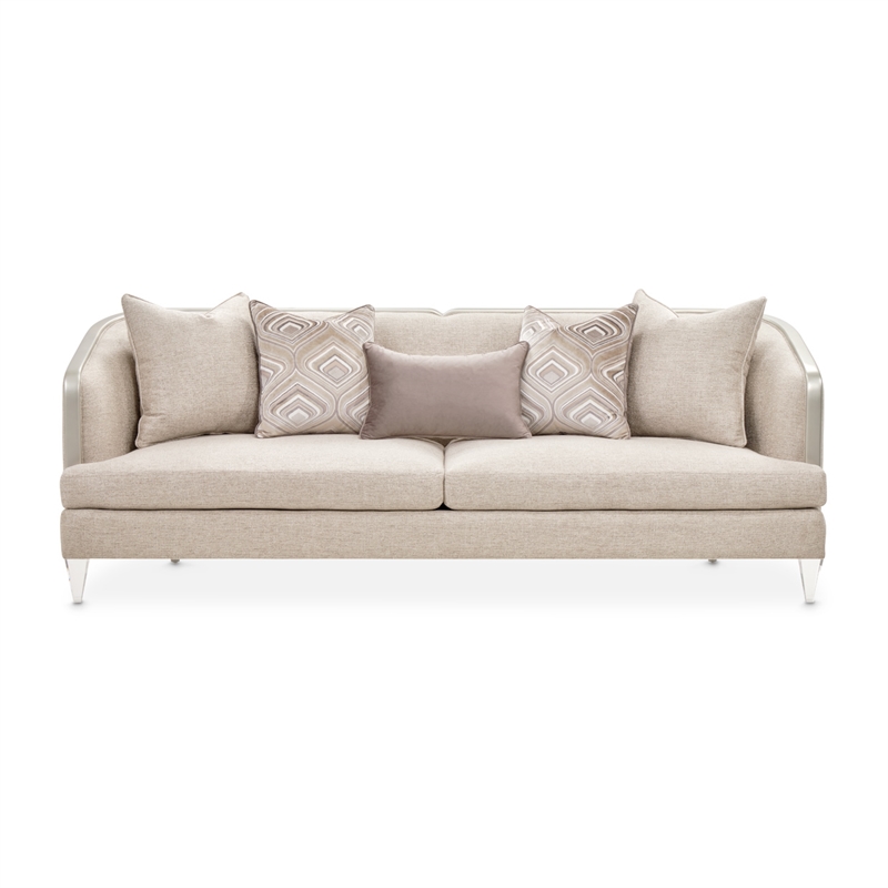 Michael Amini Camden Court Sofa - Natural Flax/Platinum