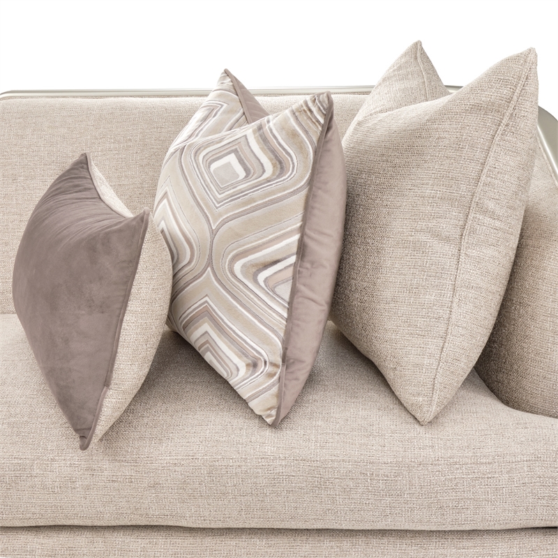 Michael Amini Camden Court Sofa - Natural Flax/Platinum