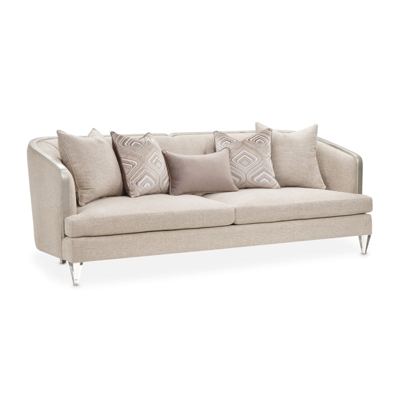 Michael Amini Camden Court Sofa - Natural Flax/Platinum
