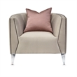 Michael Amini Linea Matching Accent Chair - Metallic/Silver Mist