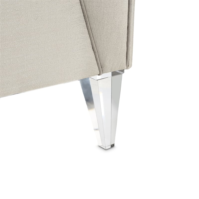 Michael Amini Linea Matching Accent Chair - Metallic/Silver Mist