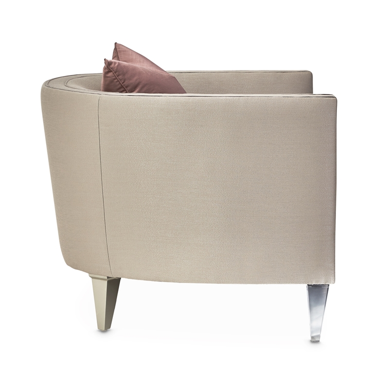 Michael Amini Linea Matching Accent Chair - Metallic/Silver Mist