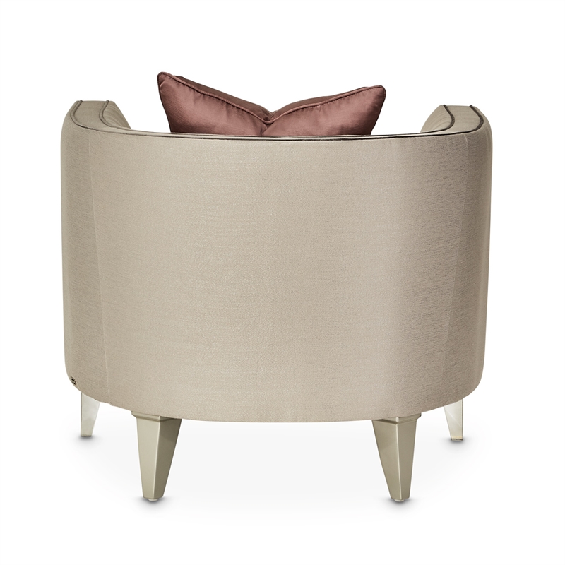 Michael Amini Linea Matching Accent Chair - Metallic/Silver Mist