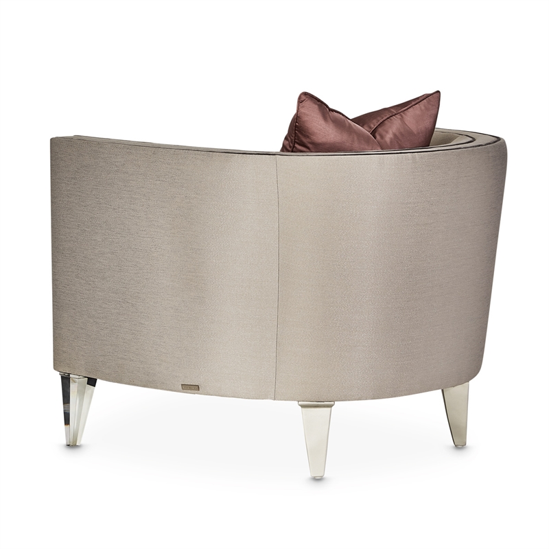 Michael Amini Linea Matching Accent Chair - Metallic/Silver Mist