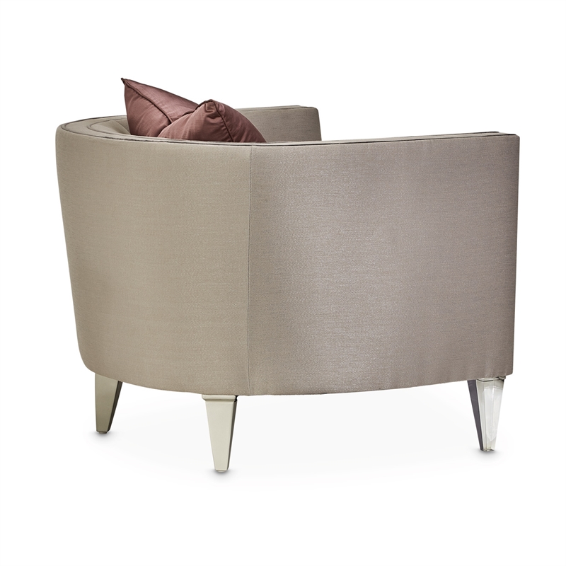 Michael Amini Linea Matching Accent Chair - Metallic/Silver Mist