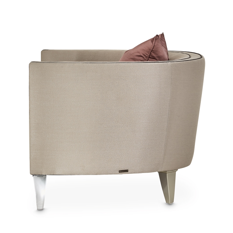 Michael Amini Linea Matching Accent Chair - Metallic/Silver Mist