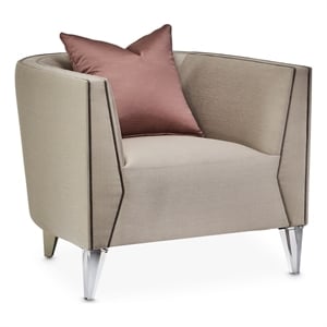 Michael Amini Linea Matching Accent Chair - Metallic/Silver Mist