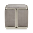 Michael Amini Linea Velvet Ottoman - Gray Pearl/Silver Mist