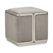 Michael Amini Linea Velvet Ottoman - Gray Pearl/Silver Mist