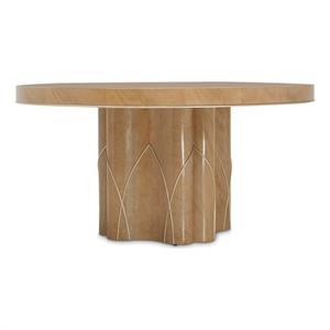 Michael Amini Villa Cherie Round Wood Dining Table - Caramel