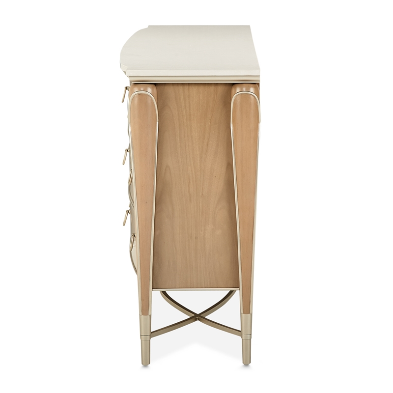 Michael Amini Villa Cherie Wood & Marble Dresser - Caramel