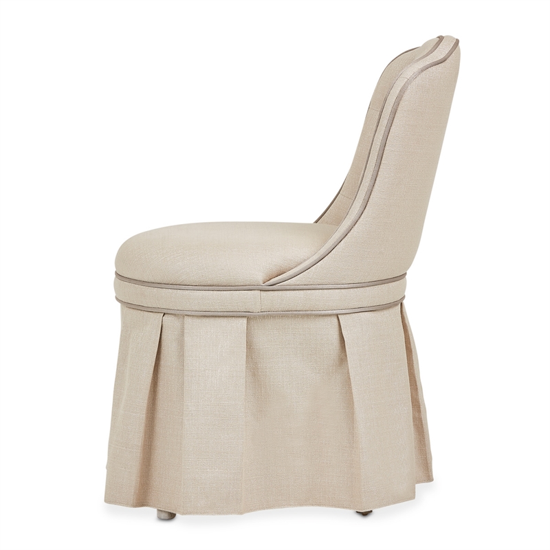 Michael Amini Villa Cherie Vanity Set with Mirror & Chair - Caramel