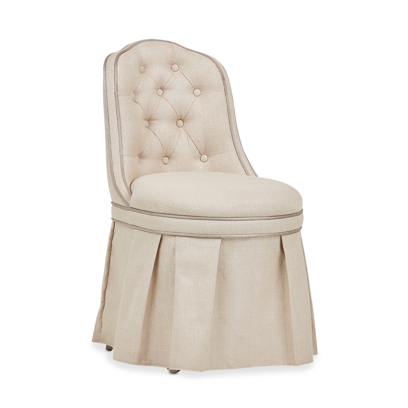 Michael Amini Villa Cherie Vanity Set with Mirror & Chair - Caramel