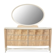 MICHAEL AMINI Villa Cherie 6-Drawers Bedroom Dresser with Mirror in Caramel