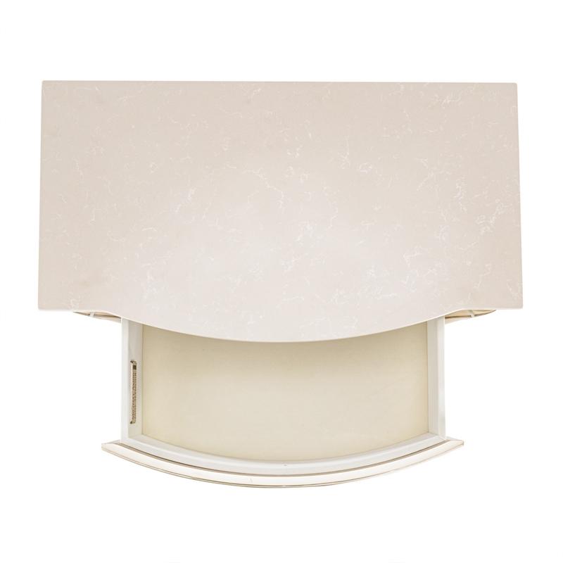 Michael Amini Villa Cherie Wood & Marble Nightstand - Caramel
