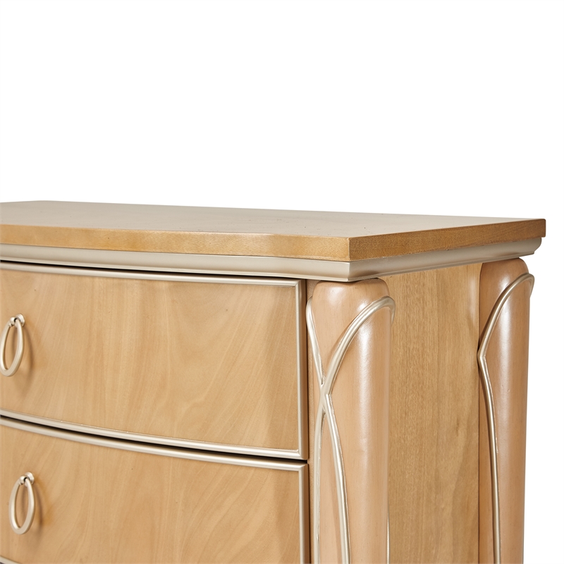 Michael Amini Villa Cherie Wood Highboy Chest - Caramel