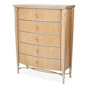 Michael Amini Villa Cherie Wood Highboy Chest - Caramel