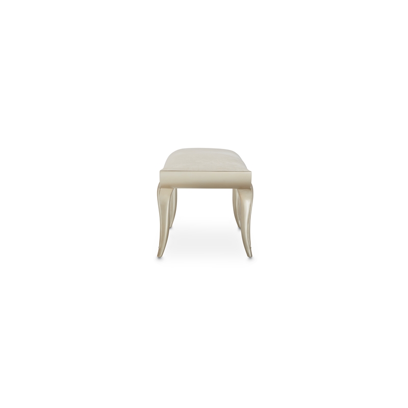 Michael Amini Villa Cherie Velvet Bed Bench - Caramel