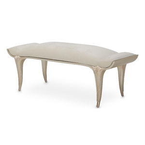 Michael Amini Villa Cherie Velvet Bed Bench - Caramel