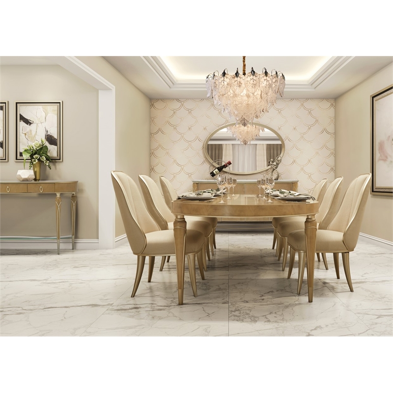 Michael Amini Villa Cherie Oval Dining Table - Caramel