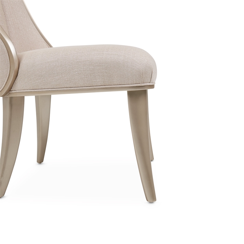 Michael Amini Villa Cherie Wood & Fabric Dining Side Chair - Caramel (Set of 2)