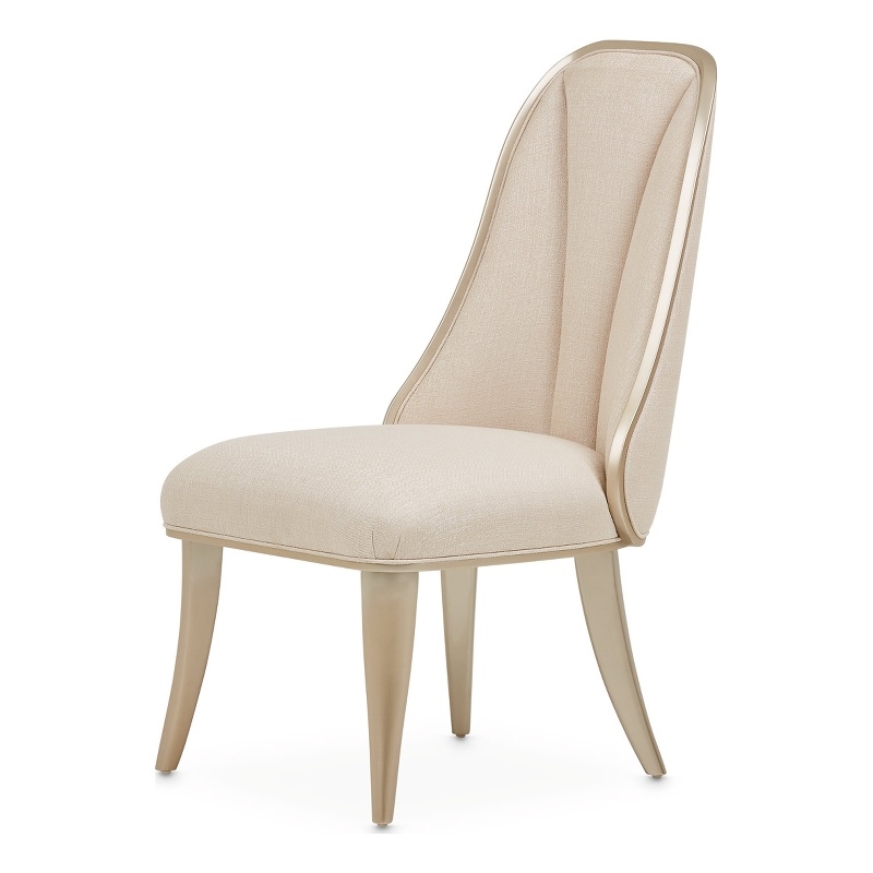 Michael Amini Villa Cherie Wood & Fabric Dining Side Chair - Caramel (Set of 2)