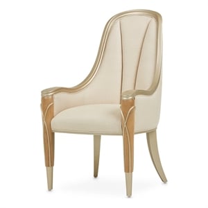 Michael Amini Villa Cherie Wood & Fabric Dining Arm Chair - Caramel