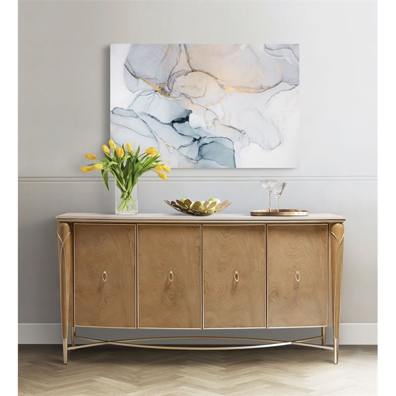 Michael Amini Villa Cherie Wood & Marble Sideboard - Caramel